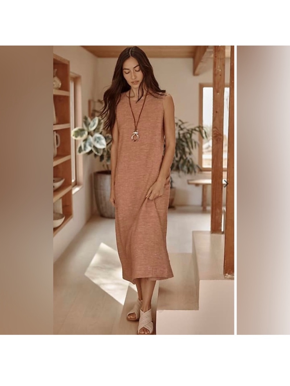 Classic Sleeveless Maxi Dress in Dusty Rose